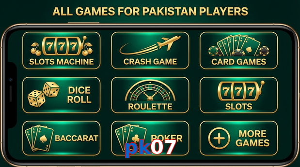 Main screen of Pk07 games page for PK players